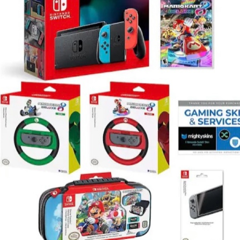 Nintendo Switch Console Red and Blue Joy-Con Bundle